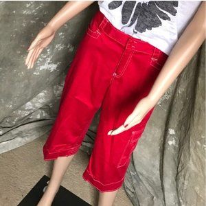 Coldwater Creek red capri Carpenter pants, 10
